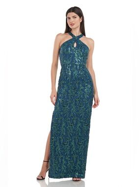 NWT JS Collections Rebecca keyhole column gown sz 10